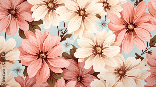 pattern, floral, flower, seamless, vector, wallpaper, design, ornament, decoration, illustration, art, leaf, vintage, texture, backdrop, decor, nature, element, plant, damask, spring, retro, drawing, 