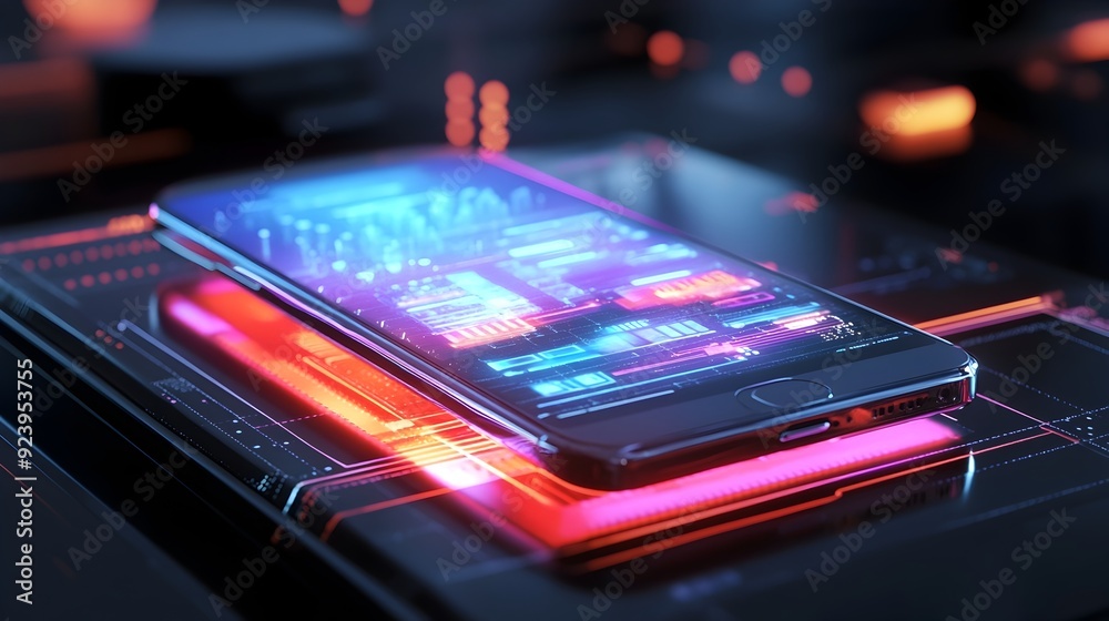 Futuristic Augmented Reality Smartphone with Holographic Display and Innovative Interface Futuristic Augmented Reality Smartphone with Holographic Display and Innovative Interface
