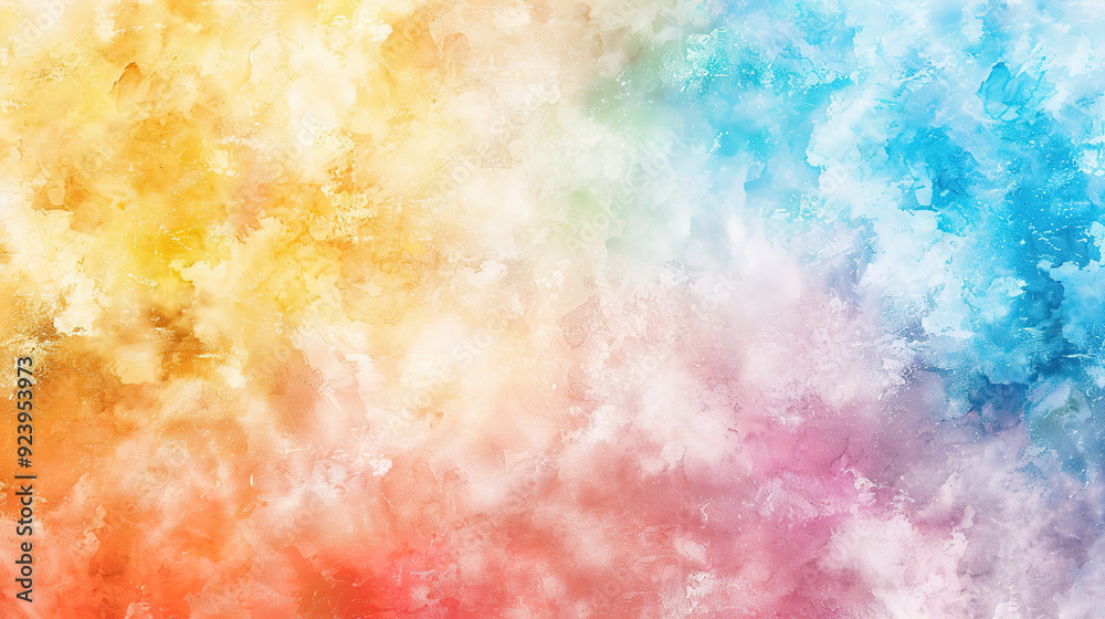 Fototapeta premium Vibrant Color Gradient Rendering Showcases a Dreamy Watercolor Texture Background, Perfect for Creative Design Concepts and Artistic Expressions