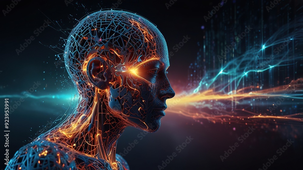 Free Photo New 3d rendering ai Robot Face working with future digital graphic interface on dark background
Free Photo New 3d rendering ai Robot Face working with future digital graphic interface on dark background