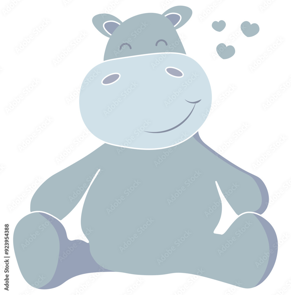 Naklejka premium Hippo cartoon illustration