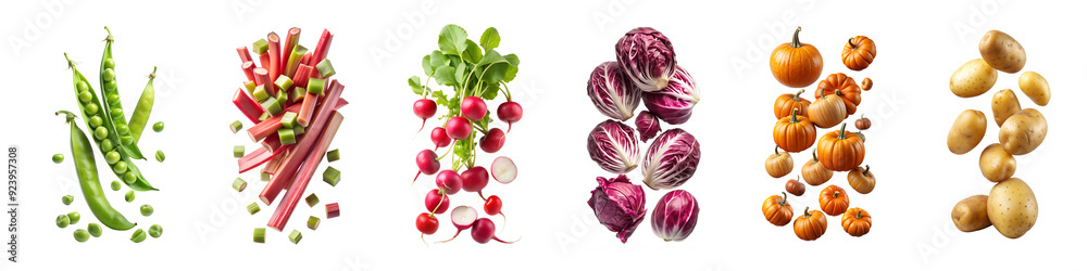 PNG vegetable collection with vibrant colors, cut out PNG vegetable collection with vibrant colors, cut out