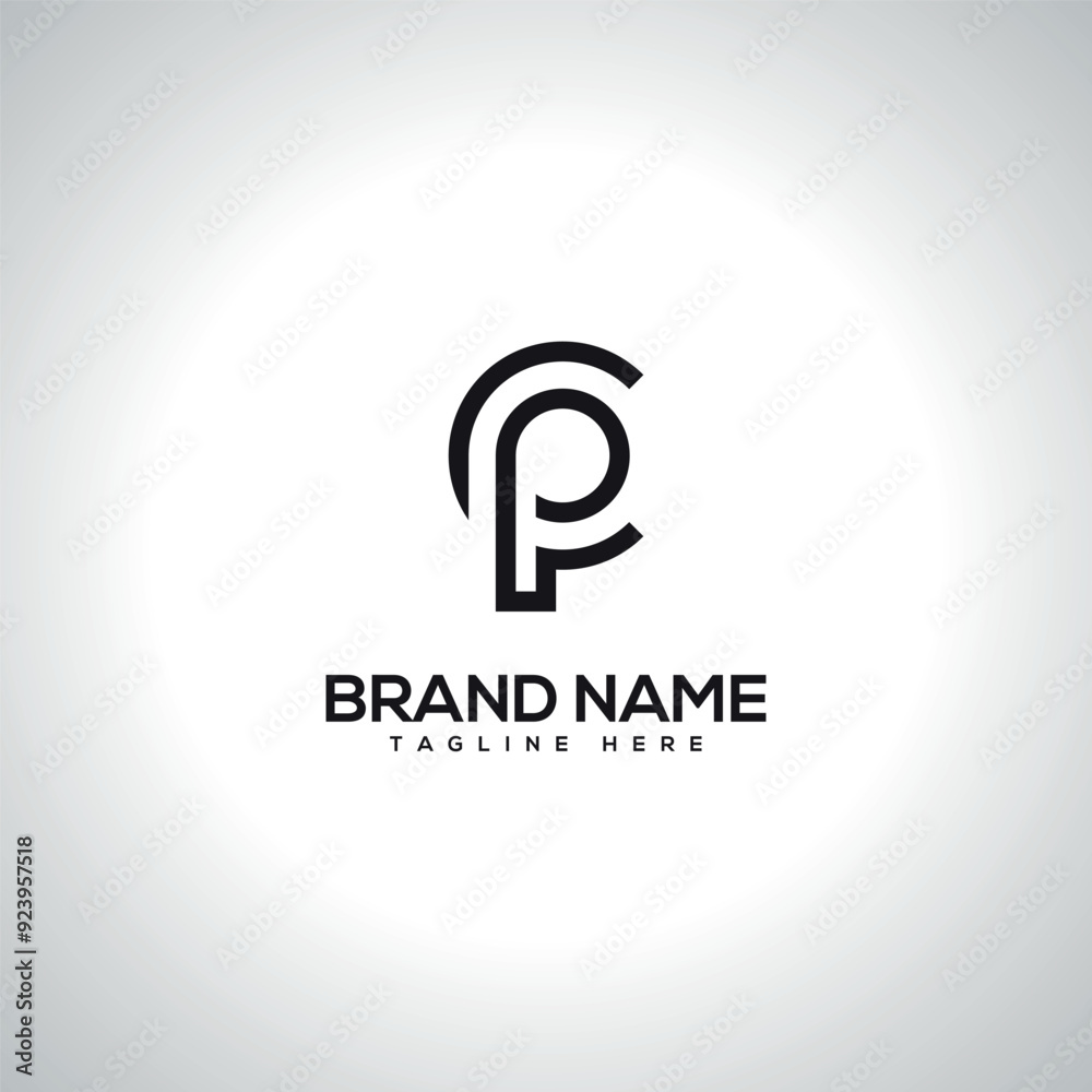 Fototapeta premium CP PC Minimal Unique Letter Logo Design. Initial Vector Symbol.