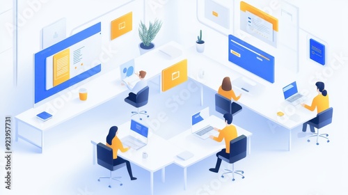 Collaborative teamwork in a modern office for creative card design projects