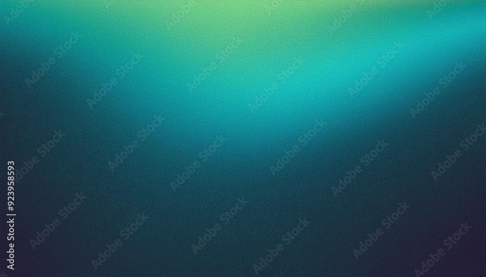 Obraz premium Teal green blue grainy color gradient background glowing noise texture cover header poster design