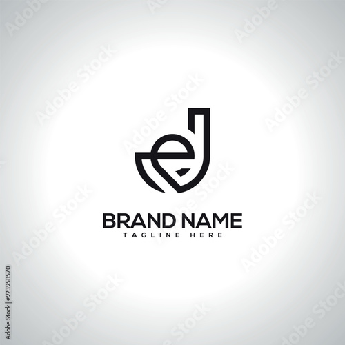 JE EJ Minimal Unique Letter Logo Design. Initial Vector Symbol.