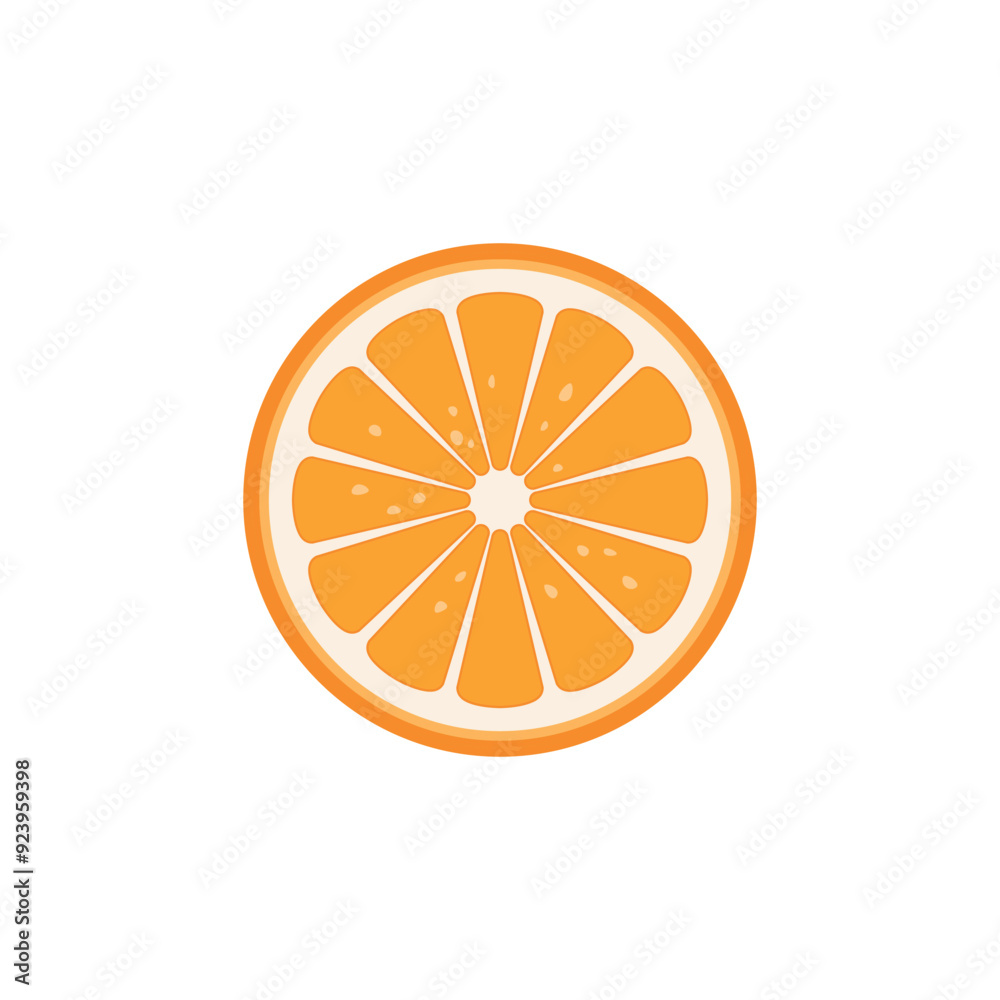 Vector fresh orange icon. Orange fruit on white isolated background. Orange vector slice Vector fresh orange icon. Orange fruit on white isolated background. Orange vector slice