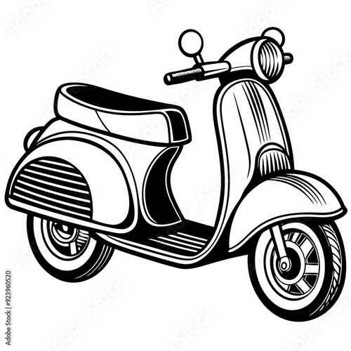vintage 1 scooty bike vector illustration