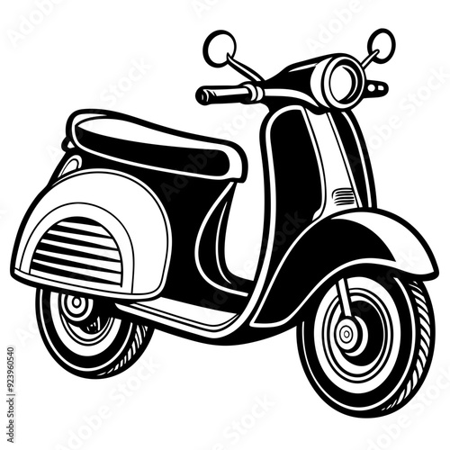 vintage 1 scooty bike vector illustration