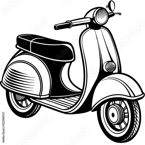 vintage 1 scooty bike vector illustration