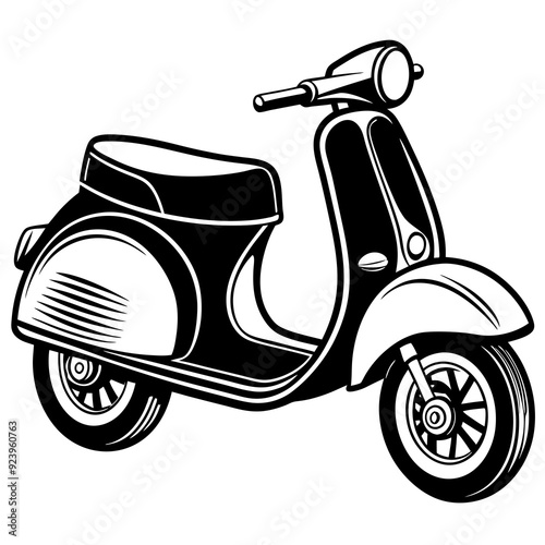 vintage 1 scooty bike vector illustration