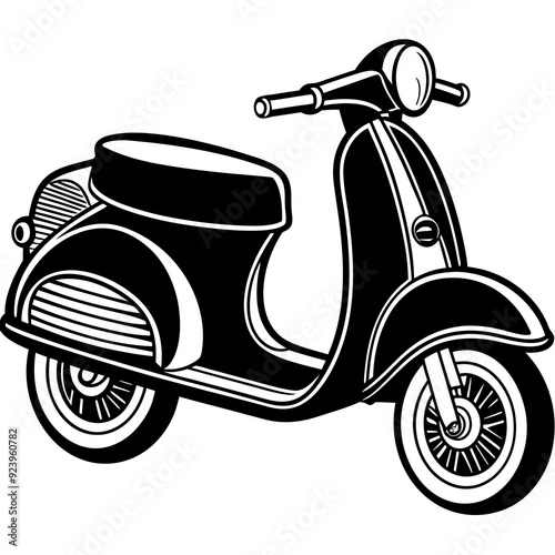 vintage 1 scooty bike vector illustration