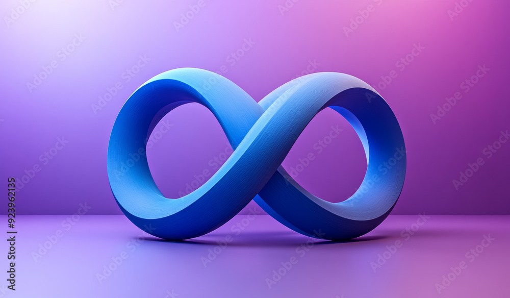 A blue infinity symbol on a purple gradient background A blue infinity symbol on a purple gradient background