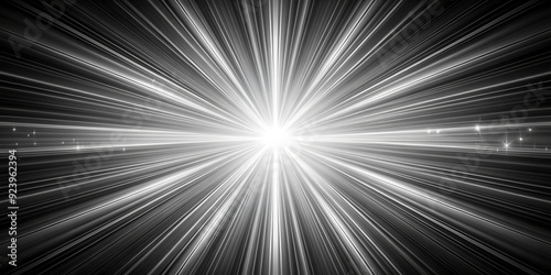 Abstract Black and White Radiating Light Pattern  abstract  monochrome  rays  pattern