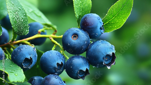 blueberries on the bush generated by AI technology
