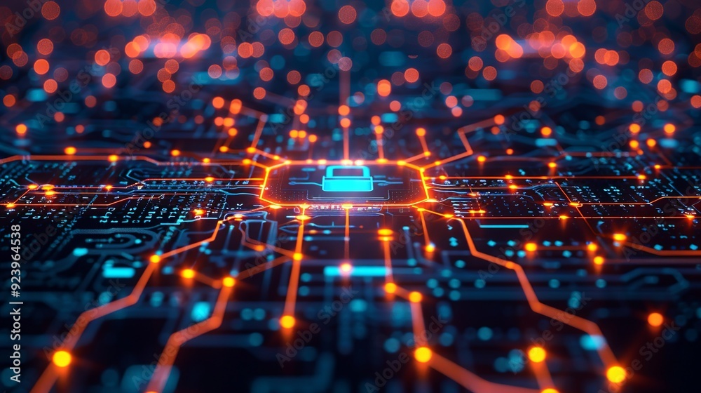 Obraz premium Internet security background featuring protection against phishing, identity theft, and cyber threats, perfect for visuals on safeguarding digital information and systems. high resolution