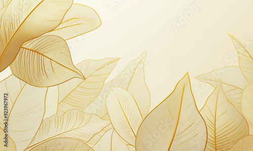 A close up of a leafy plant with a gold background. The leaves are very thin and delicate, and the gold background gives the image a sense of elegance and sophistication