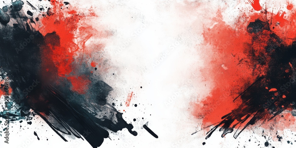 This captivating artwork showcases vibrant and dynamic splashes of red, black, and gray, highlighting creativity and modern aesthetics in an incredibly visually stunning and impactful manner This captivating artwork showcases vibrant and dynamic splashes of red, black, and gray, highlighting creativity and modern aesthetics in an incredibly visually stunning and impactful manner
