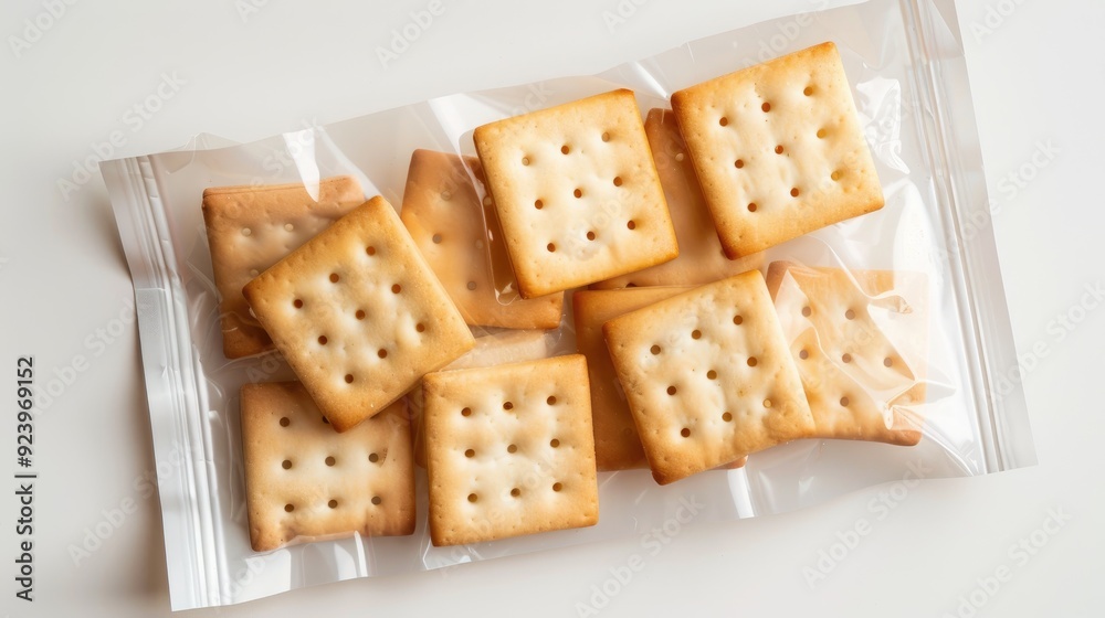 Unopened butter crackers package on white background not isolated Unopened butter crackers package on white background not isolated