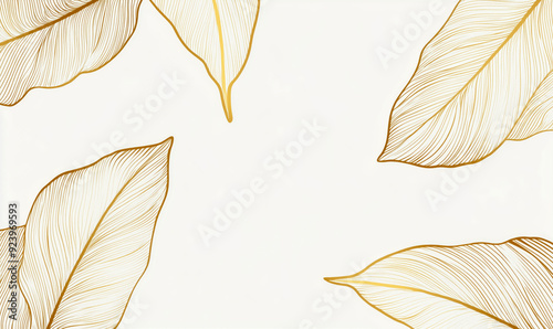 A gold leafy background with four leaves