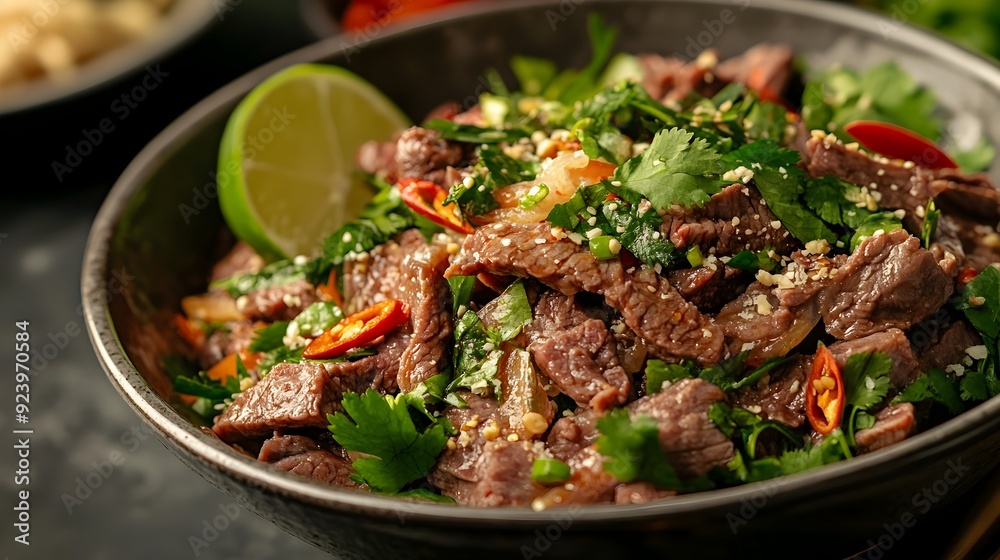 Spicy Thai Beef Salad Yam Nua with Fresh Herbs and Vibrant Flavors Spicy Thai Beef Salad Yam Nua with Fresh Herbs and Vibrant Flavors