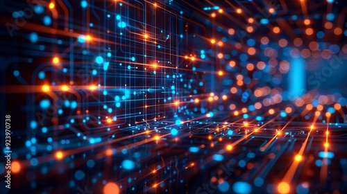 Wallpaper Mural Communication technology and high-speed internet background focusing on fiber optics, broadband, and satellite connections, ideal for illustrating advanced connectivity. high resolution Illustration, Torontodigital.ca