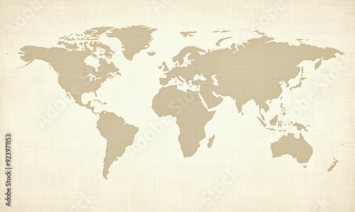 A map of the world is drawn in a zigzag pattern