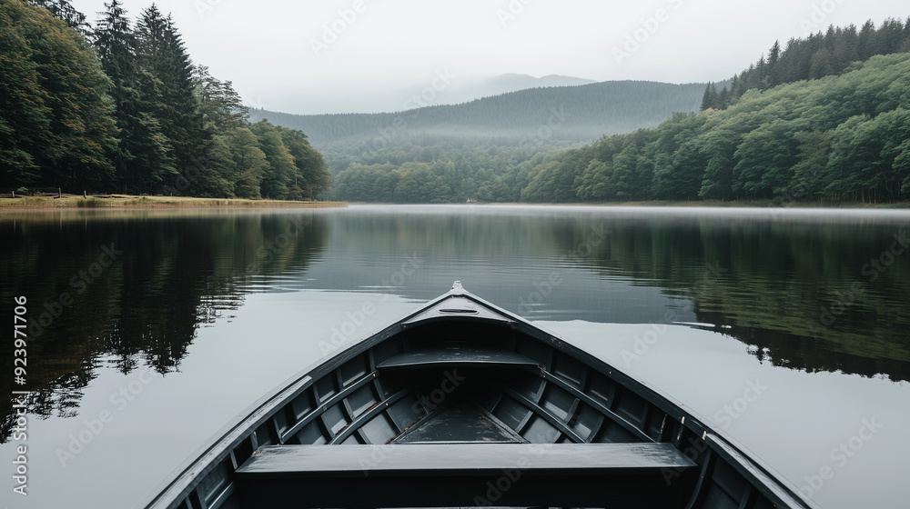 Fototapeta premium The water is calm and the sky is cloudy
