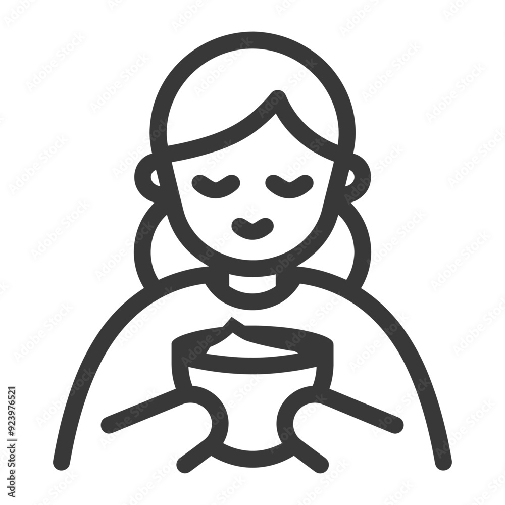 Obraz premium Person holding a bowl of yogurt or cream