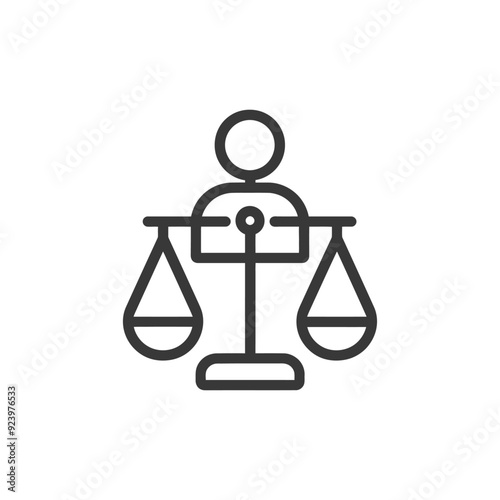 Person Holding Balanced Scales of Justice Icon