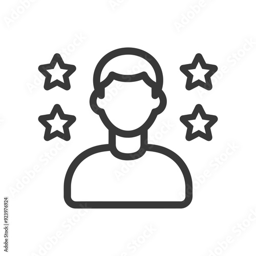 Person with four star rating