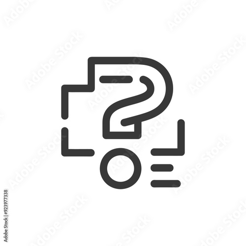 Question Mark with Circle and Lines Icon