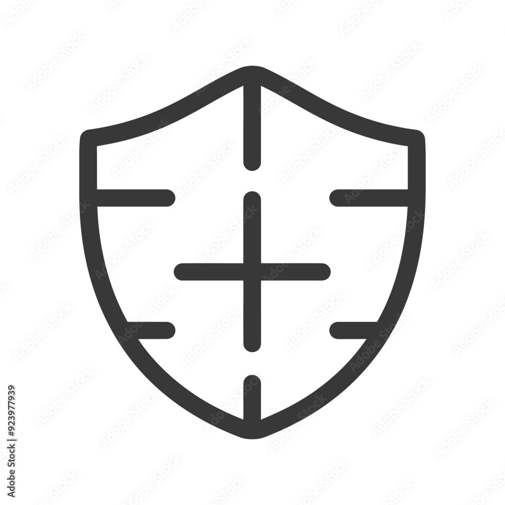 Obraz premium Shield Icon with Crosshair Inside