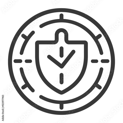 Shield with Clock Inside and Target Sight Around It