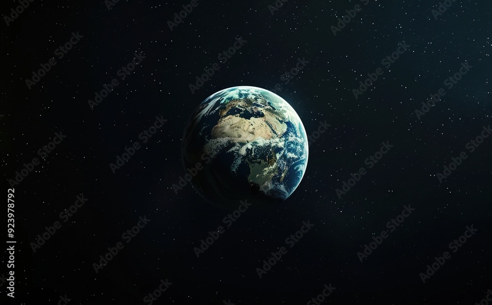 Fototapeta premium A cinematic still of the Earth floating in space