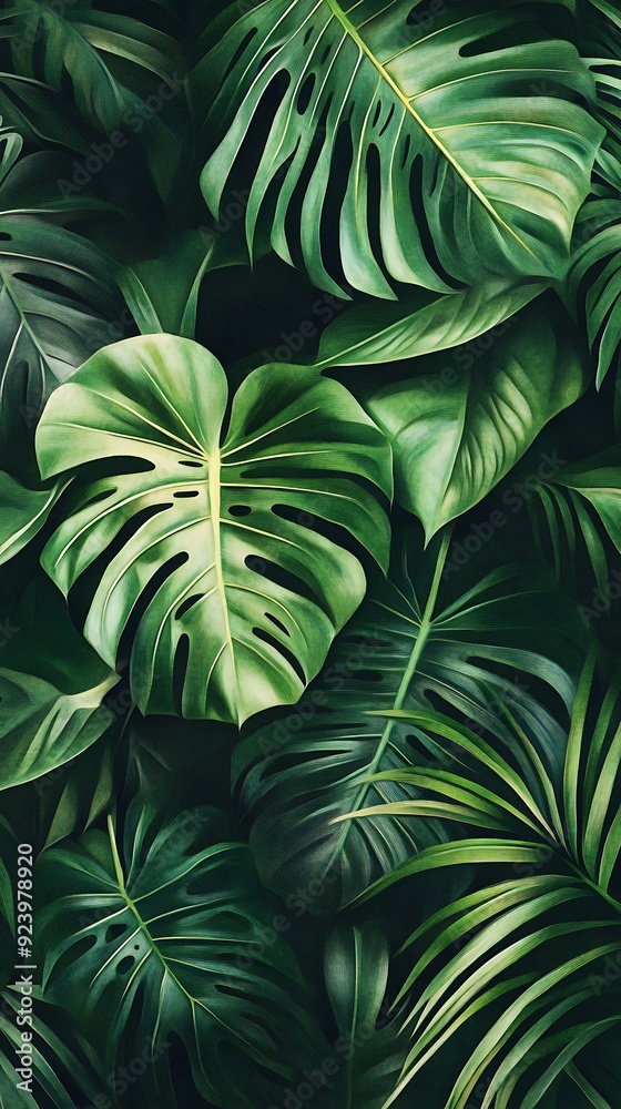 Lush Green Tropical Leaf Pattern Lush Green Tropical Leaf Pattern