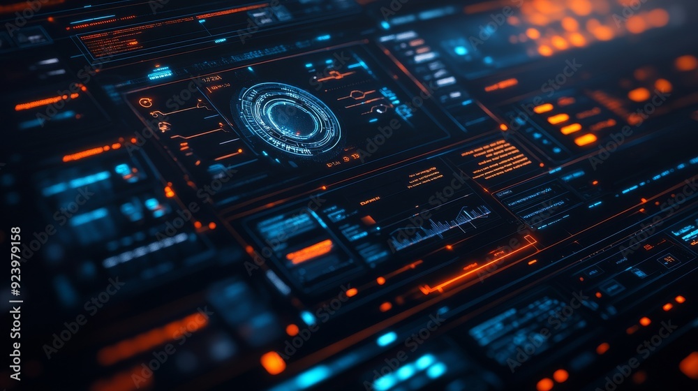 AI-Enhanced Cybersecurity System Interface: A sleek interface for managing advanced cybersecurity systems. AI-Enhanced Cybersecurity System Interface: A sleek interface for managing advanced cybersecurity systems.