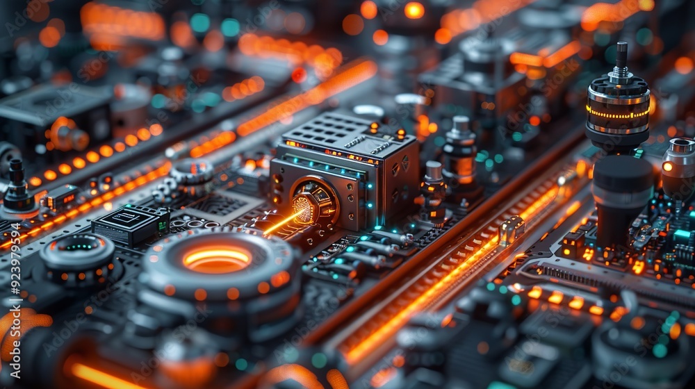 Fototapeta premium Sensors and metrology background focusing on precision measurement, advanced sensor technologies, and their critical role in scientific research and technological advancements. high resolution