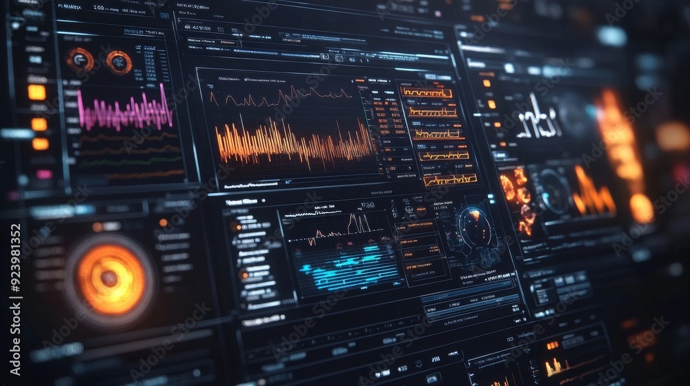 AI-Enhanced Healthcare Dashboard: A sleek digital interface displaying patient data and health metrics in real-time. AI-Enhanced Healthcare Dashboard: A sleek digital interface displaying patient data and health metrics in real-time.