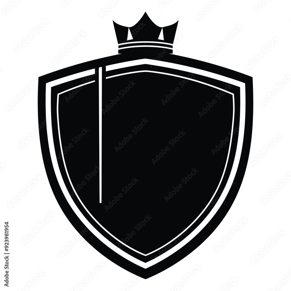 Obraz premium Sheild silhouette vector. 