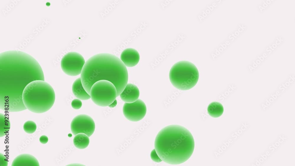 Green 3d bubble particles animated background