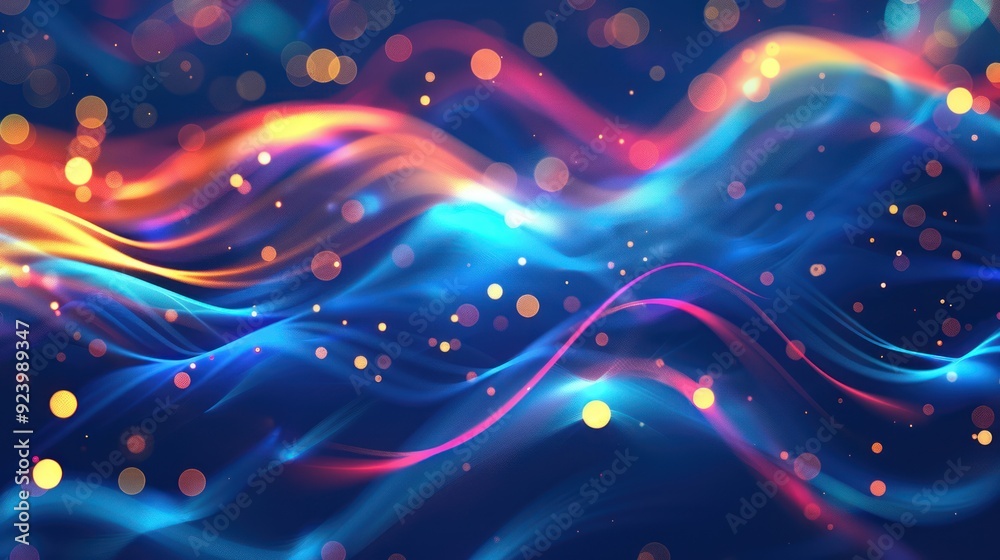 Abstract Background of Swirling Lights and Bokeh