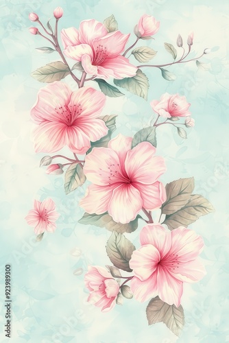 Beautiful pink floral arrangement with soft background and detailed leaves