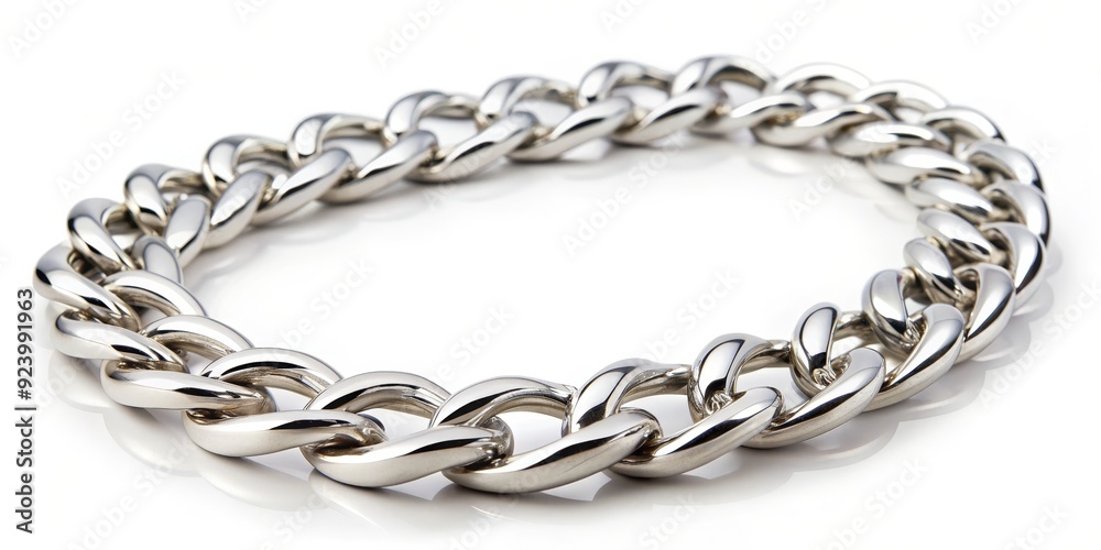 Fototapeta premium Silver Chain Link Bracelet, Jewelry, Accessories, Fashion, Chain