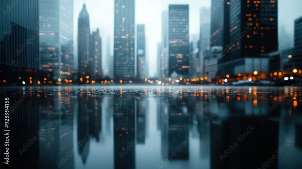 A mesmerizing cityscape at night featuring tall skyscrapers and their reflections in the water, highlighted by twinkling city lights, creating a vibrant urban scene. A mesmerizing cityscape at night featuring tall skyscrapers and their reflections in the water, highlighted by twinkling city lights, creating a vibrant urban scene.