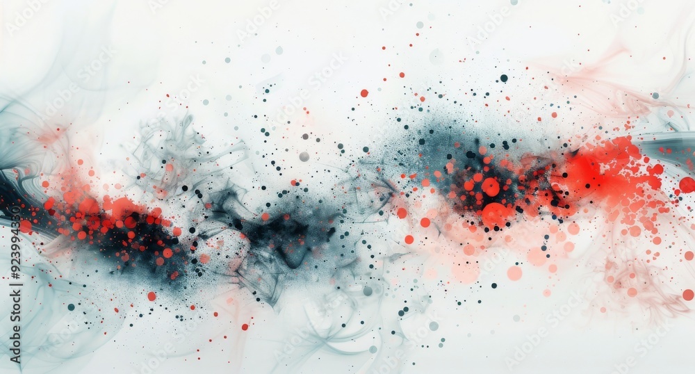 Abstract Red and Black Smoke With Texture and Splatter on Light Background Abstract Red and Black Smoke With Texture and Splatter on Light Background