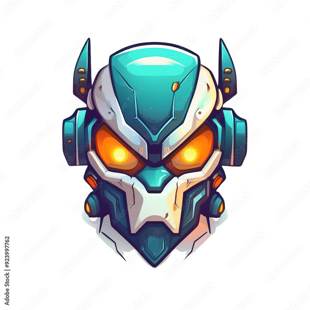 2D style game icon of an AI-powered robot character 2D style game icon of an AI-powered robot character