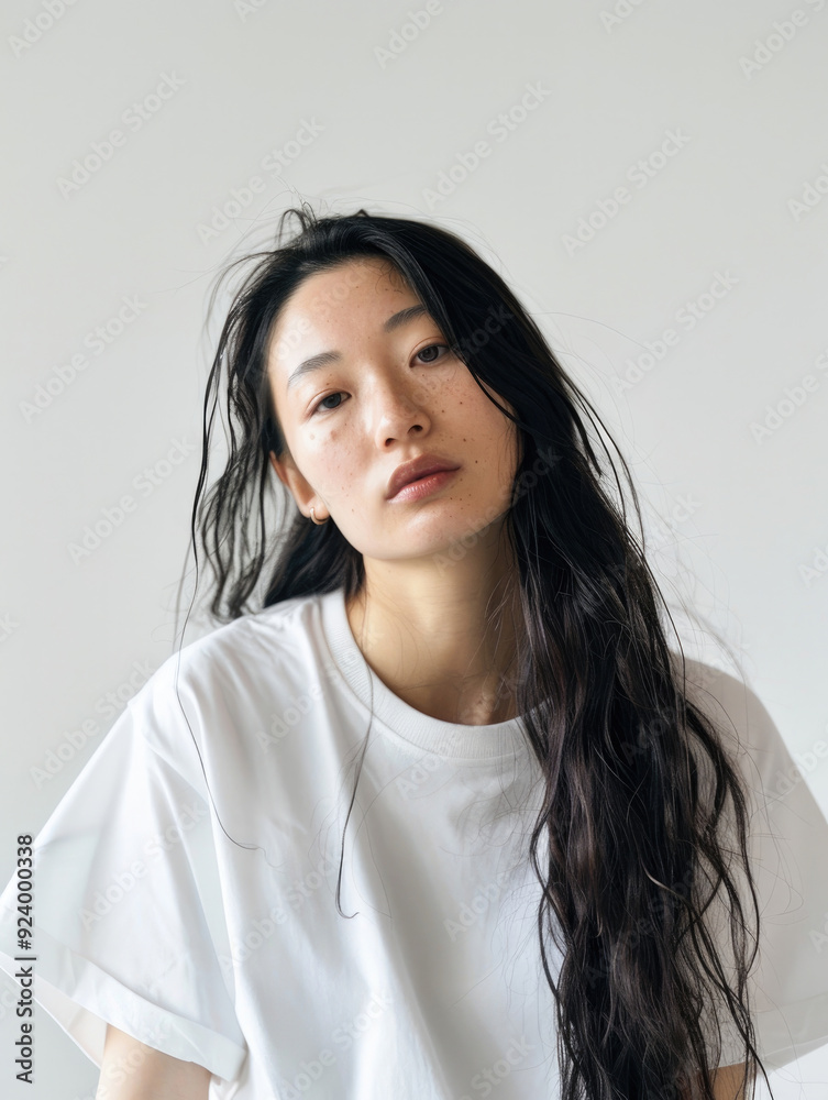 女, 女性, モデル, 可愛い, 美人, アジア人, 日本人, Tシャツ, 白いTシャツ, 白背景, Female, Female model, Cute, Beautiful, Asian, Japanese, T-shirt, White T-shirt, White background 女, 女性, モデル, 可愛い, 美人, アジア人, 日本人, Tシャツ, 白いTシャツ, 白背景, Female, Female model, Cute, Beautiful, Asian, Japanese, T-shirt, White T-shirt, White background