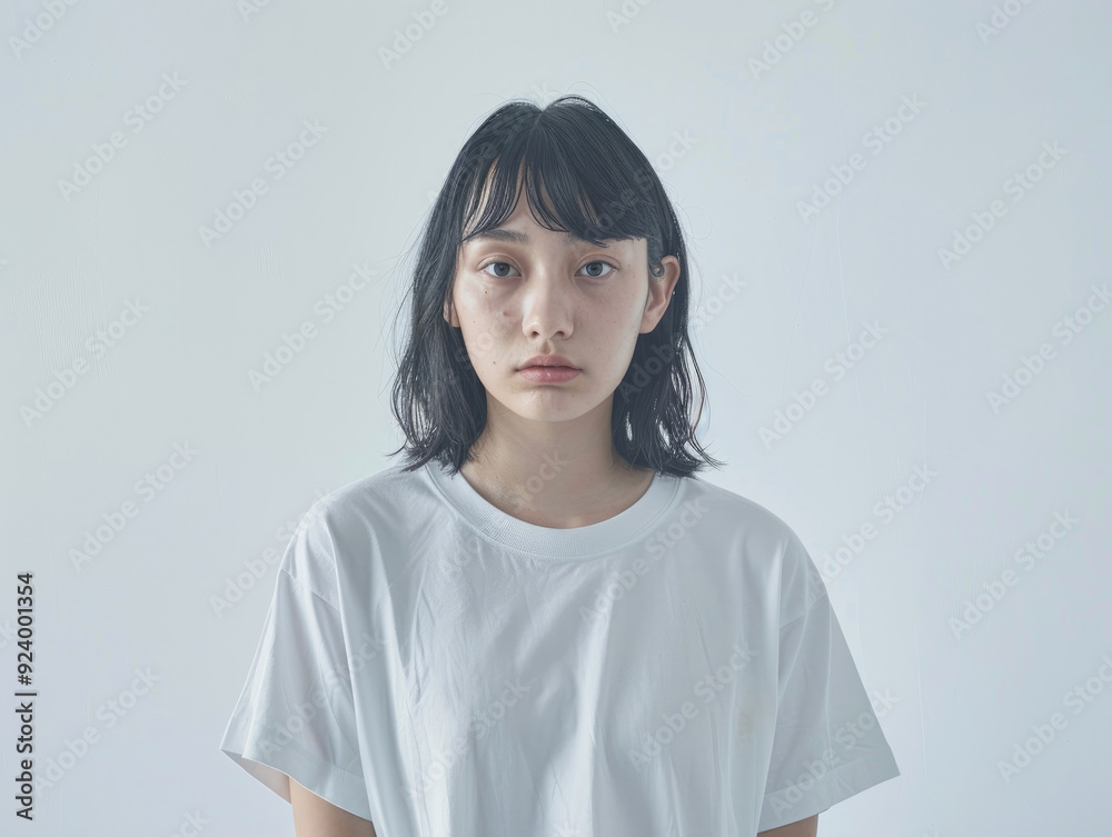 女, 女性, モデル, 可愛い, 美人, アジア人, 日本人, Tシャツ, 白いTシャツ, 白背景, Female, Female model, Cute, Beautiful, Asian, Japanese, T-shirt, White T-shirt, White background 女, 女性, モデル, 可愛い, 美人, アジア人, 日本人, Tシャツ, 白いTシャツ, 白背景, Female, Female model, Cute, Beautiful, Asian, Japanese, T-shirt, White T-shirt, White background