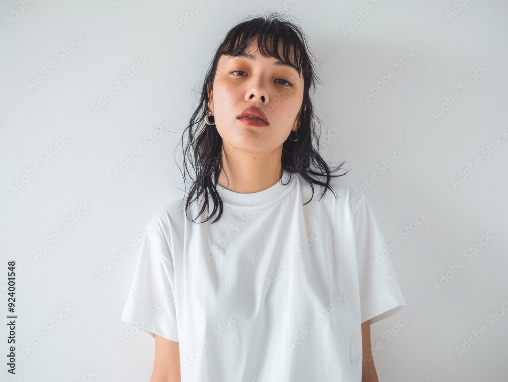 女, 女性, モデル, 可愛い, 美人, アジア人, 日本人, Tシャツ, 白いTシャツ, 白背景, Female, Female model, Cute, Beautiful, Asian, Japanese, T-shirt, White T-shirt, White background 女, 女性, モデル, 可愛い, 美人, アジア人, 日本人, Tシャツ, 白いTシャツ, 白背景, Female, Female model, Cute, Beautiful, Asian, Japanese, T-shirt, White T-shirt, White background